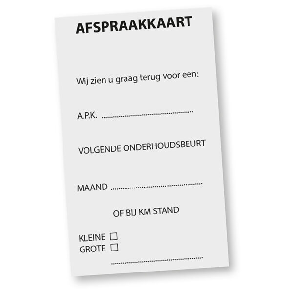 Afspraakkaart